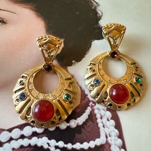 Elegant Gold  Statement Drop Earrings